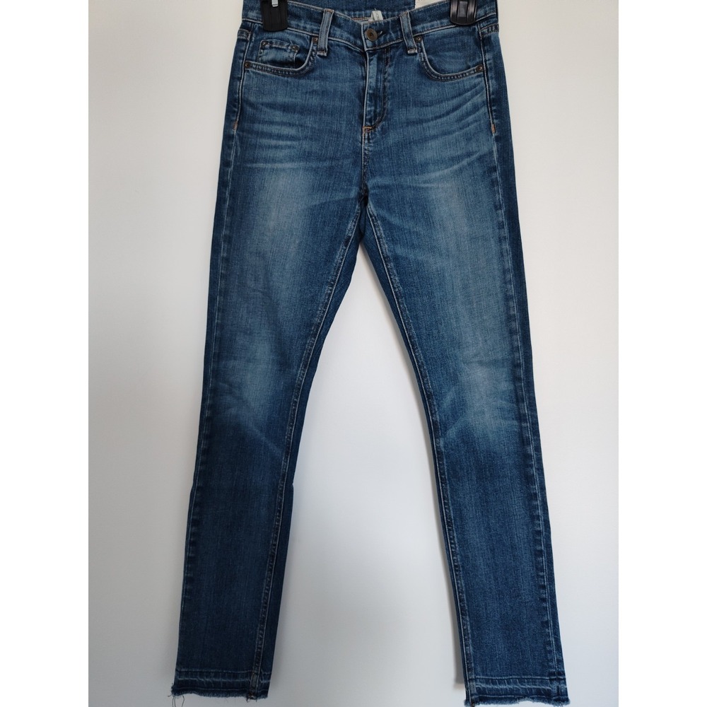 Rag & Bone 10 Inch Dre High Rise Slim Boyfriend Jeans Bainbridge Wash Size 25‎